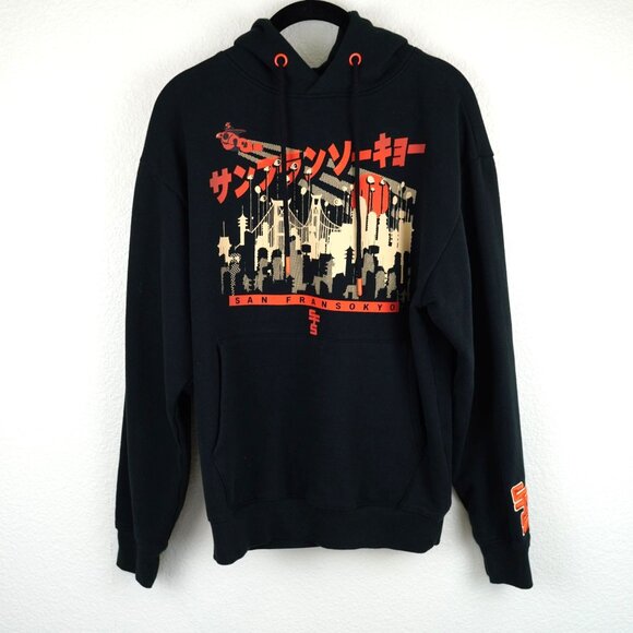 Disney Parks San Fransokyo Black Hoodie Size S Big Hero‎ 6 Baymax Graphic - Picture 1 of 10